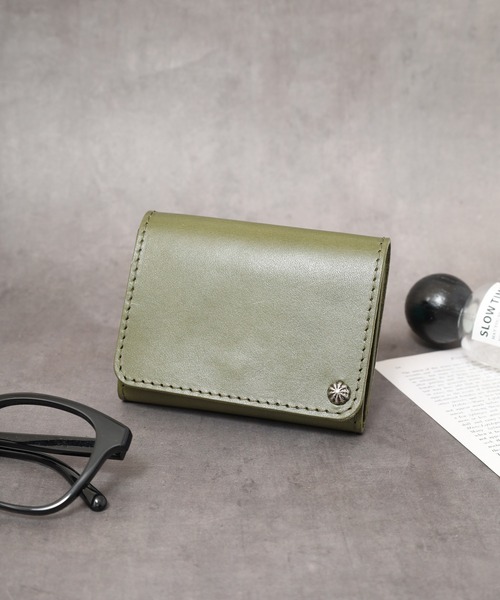 FUNALIVE（ファンアライブ）の「栃木レザー スタッズ コンパクト財布（財布・メンズ・ブラック/カーキ/ネイビー/ダークブラウン/キャメル/ブラック系/ブラック系1・FREE）」の5枚目の写真