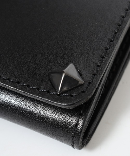 FUNALIVE（ファンアライブ）の「栃木レザー スタッズ コンパクト財布（財布・メンズ・ブラック/カーキ/ネイビー/ダークブラウン/キャメル/ブラック系/ブラック系1・FREE）」の11枚目の写真