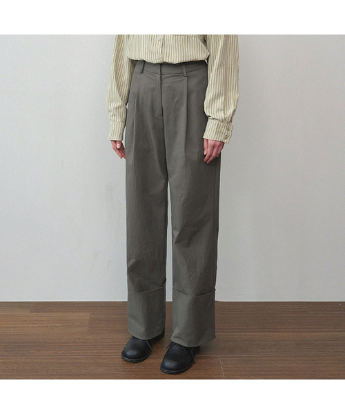 MICANE(ミケーネ)の「ゼルダロールアップワイドパンツ(その他パンツ・レディース・ブラック/カーキブラウン・LARGE/X-LARGE/XX-LARGE/X-SMALL/SMALL/MEDIUM)」の2枚目の写真