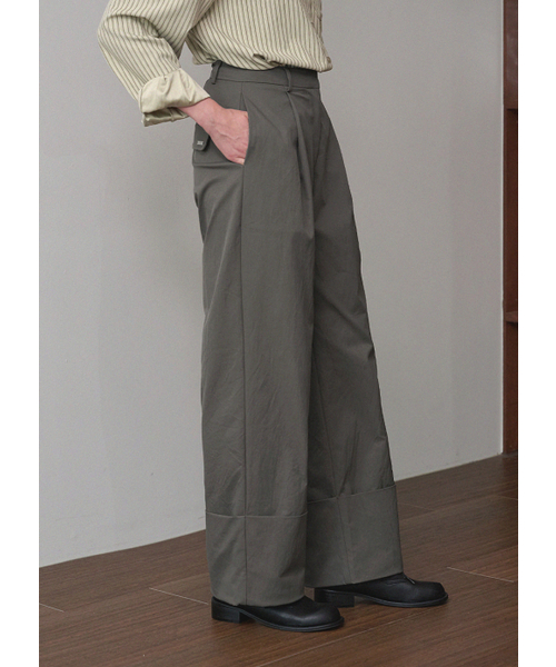 MICANE(ミケーネ)の「ゼルダロールアップワイドパンツ(その他パンツ・レディース・ブラック/カーキブラウン・LARGE/X-LARGE/XX-LARGE/X-SMALL/SMALL/MEDIUM)」の6枚目の写真