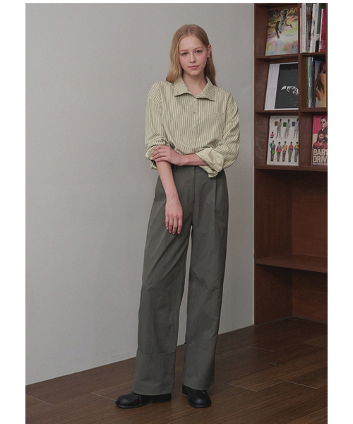 MICANE(ミケーネ)の「ゼルダロールアップワイドパンツ(その他パンツ・レディース・ブラック/カーキブラウン・LARGE/X-LARGE/XX-LARGE/X-SMALL/SMALL/MEDIUM)」の7枚目の写真