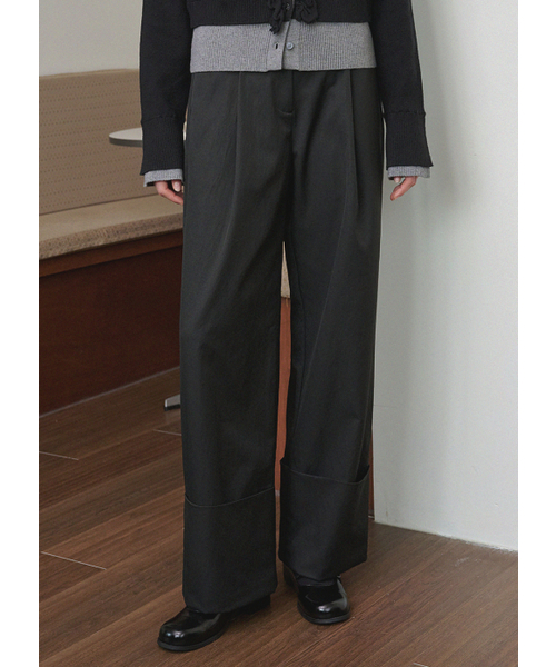 MICANE(ミケーネ)の「ゼルダロールアップワイドパンツ(その他パンツ・レディース・ブラック/カーキブラウン・LARGE/X-LARGE/XX-LARGE/X-SMALL/SMALL/MEDIUM)」の5枚目の写真