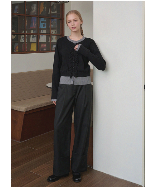 MICANE(ミケーネ)の「ゼルダロールアップワイドパンツ(その他パンツ・レディース・ブラック/カーキブラウン・LARGE/X-LARGE/XX-LARGE/X-SMALL/SMALL/MEDIUM)」の10枚目の写真