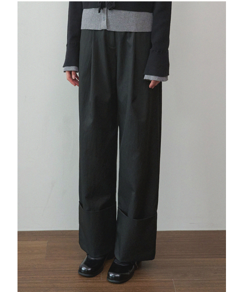 MICANE(ミケーネ)の「ゼルダロールアップワイドパンツ(その他パンツ・レディース・ブラック/カーキブラウン・LARGE/X-LARGE/XX-LARGE/X-SMALL/SMALL/MEDIUM)」の11枚目の写真