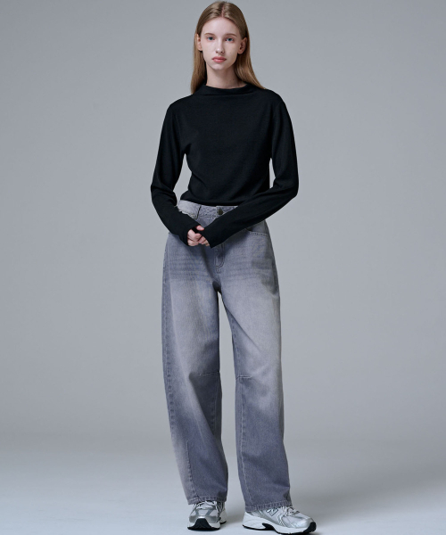 MALOUPE(マロップ)の「5110 ウールブレンドハーフネックTシャツ(ブラック)(Tシャツ/カットソー・レディース・ブラック・FREE)」の7枚目の写真