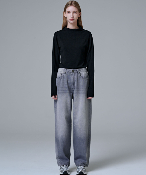 MALOUPE(マロップ)の「5110 ウールブレンドハーフネックTシャツ(ブラック)(Tシャツ/カットソー・レディース・ブラック・FREE)」の8枚目の写真