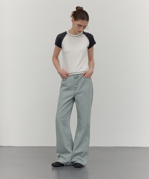 CITTA(シータ)の「ストライプワイドパンツ_CTD415(ミント)(その他パンツ・レディース・ミント・MEDIUM)」の1枚目の写真