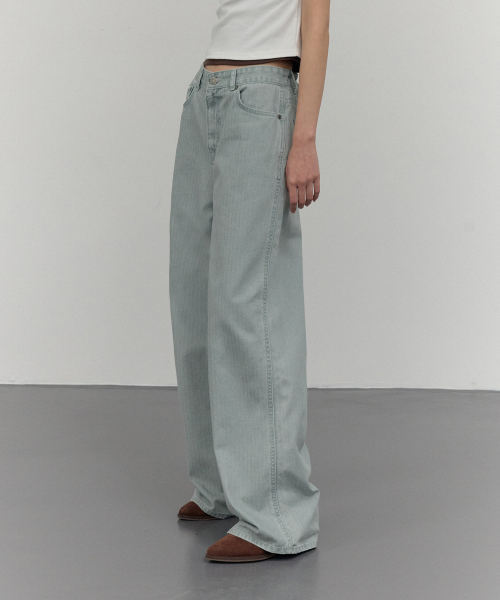 CITTA(シータ)の「ストライプワイドパンツ_CTD415(ミント)(その他パンツ・レディース・ミント・MEDIUM)」の2枚目の写真