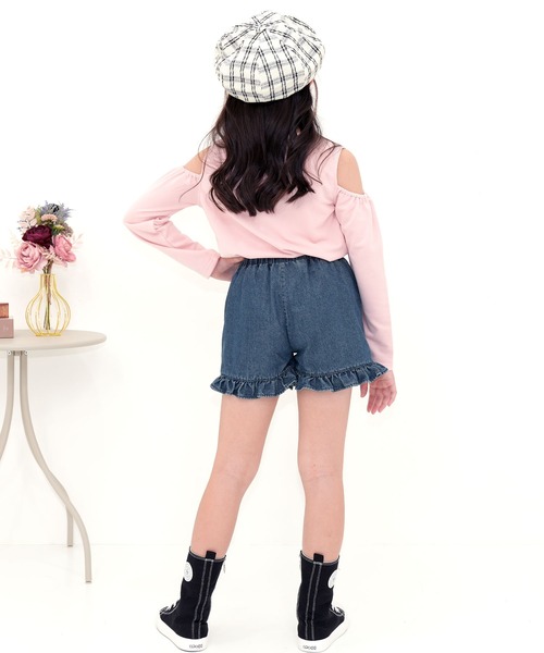 Bee des Bee（ビーデスビー）の「デニムフリルショートパンツ（デニムパンツ・キッズ・ブルー・110cm/120cm/130cm/140cm/150cm/100cm）」の6枚目の写真