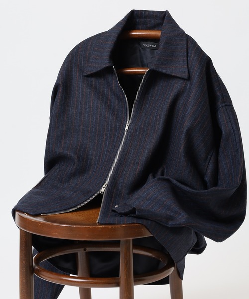 FUNALIVE(ファンアライブ)の「ストライプZIPブルゾン(ブルゾン・メンズ・ネイビー・M)」の1枚目の写真