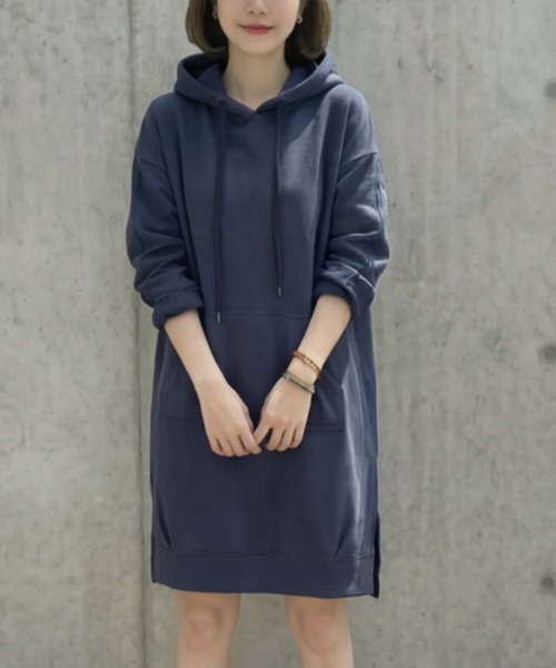 cammie(キャミー)の「フーディーワンピース(ワンピース・レディース・グリーン/ブラック/ブルー・M/L)」の3枚目の写真