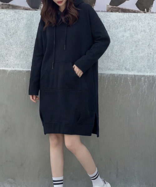 cammie(キャミー)の「フーディーワンピース(ワンピース・レディース・グリーン/ブラック/ブルー・M/L)」の5枚目の写真