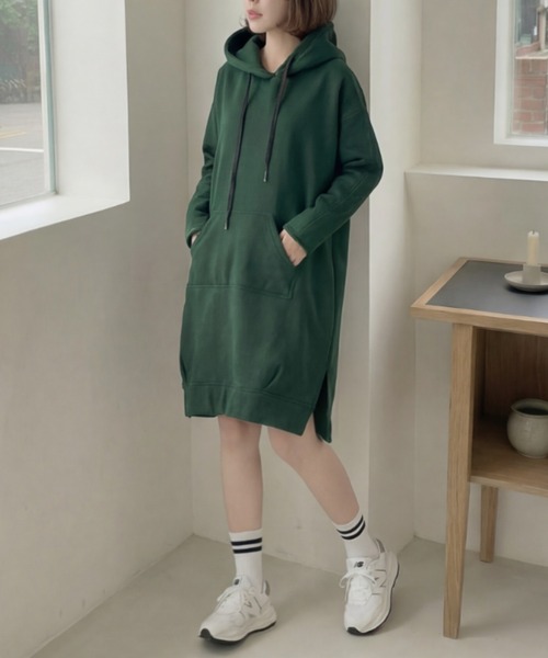 cammie(キャミー)の「フーディーワンピース(ワンピース・レディース・グリーン/ブラック/ブルー・M/L)」の13枚目の写真