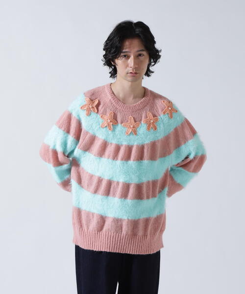 ROYAL FLASH（ロイヤルフラッシュ）の「amok /アモク/STAR BORDER KNIT（ニット/セーター・メンズ・ピンク/ネイビー・F）」の14枚目の写真