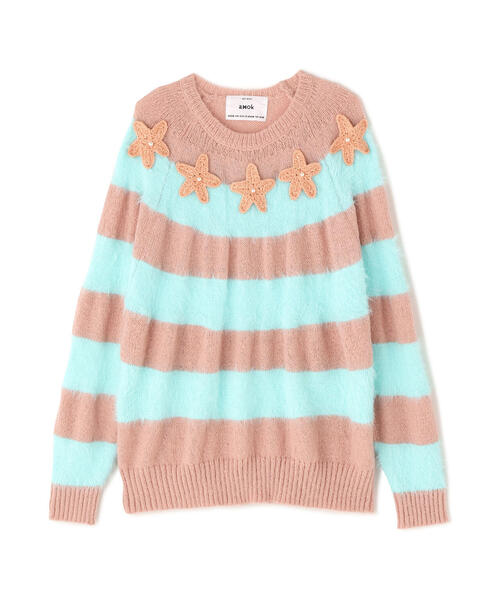 ROYAL FLASH（ロイヤルフラッシュ）の「amok /アモク/STAR BORDER KNIT（ニット/セーター・メンズ・ピンク/ネイビー・F）」の16枚目の写真