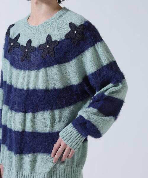ROYAL FLASH（ロイヤルフラッシュ）の「amok /アモク/STAR BORDER KNIT（ニット/セーター・メンズ・ピンク/ネイビー・F）」の7枚目の写真