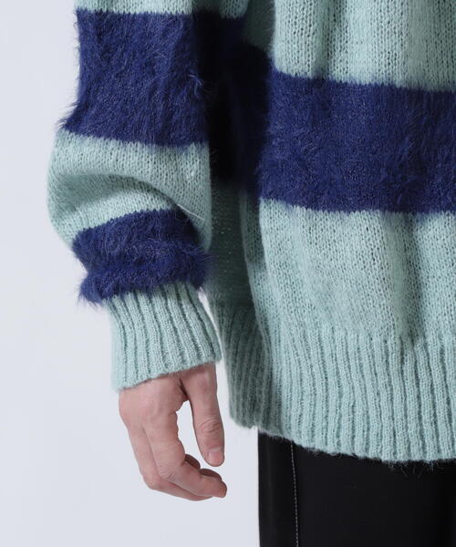 ROYAL FLASH（ロイヤルフラッシュ）の「amok /アモク/STAR BORDER KNIT（ニット/セーター・メンズ・ピンク/ネイビー・F）」の8枚目の写真