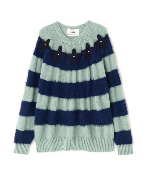 ROYAL FLASH（ロイヤルフラッシュ）の「amok /アモク/STAR BORDER KNIT（ニット/セーター・メンズ・ピンク/ネイビー・F）」の9枚目の写真