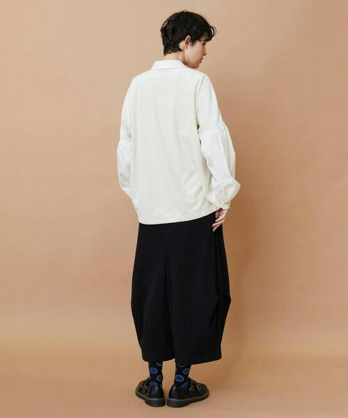 FRAPBOIS（フラボア）の「ベルベットシャツ（シャツ/ブラウス・レディース・ブラック/ホワイト・1）」の6枚目の写真