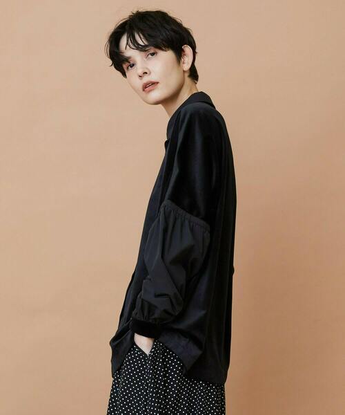 FRAPBOIS（フラボア）の「ベルベットシャツ（シャツ/ブラウス・レディース・ブラック/ホワイト・1）」の10枚目の写真