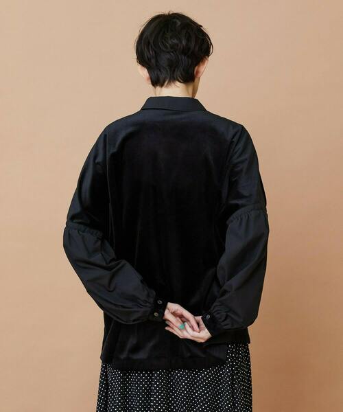 FRAPBOIS（フラボア）の「ベルベットシャツ（シャツ/ブラウス・レディース・ブラック/ホワイト・1）」の11枚目の写真