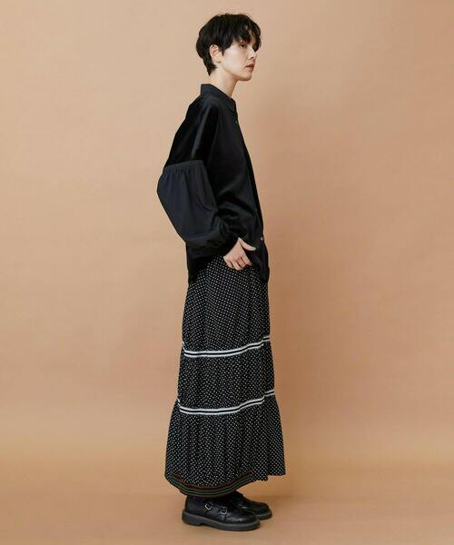 FRAPBOIS（フラボア）の「ベルベットシャツ（シャツ/ブラウス・レディース・ブラック/ホワイト・1）」の13枚目の写真