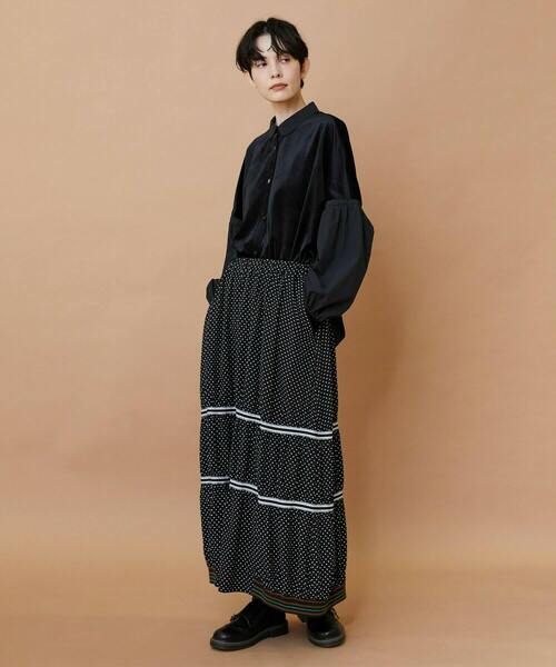 FRAPBOIS（フラボア）の「ベルベットシャツ（シャツ/ブラウス・レディース・ブラック/ホワイト・1）」の15枚目の写真