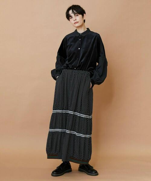 FRAPBOIS（フラボア）の「ベルベットシャツ（シャツ/ブラウス・レディース・ブラック/ホワイト・1）」の17枚目の写真