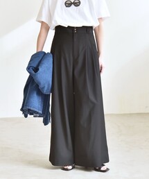 quaranciel | quaranciel:〈洗濯機可能〉ハイウエスト ワイド 2タック パンツ(その他パンツ)