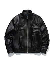 SLOWUNIVERSE（スローユニバース）の「UNISEX LAMBSKIN CHINA COLLAR SPORTS JACKET (BLACK)（ライダースジャケット）」