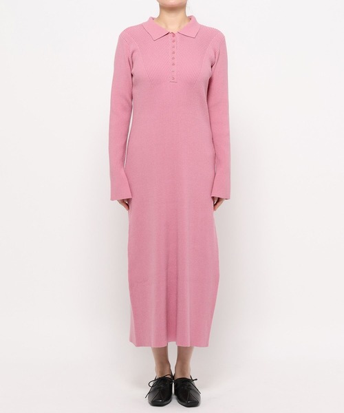 mysty woman（ミスティウーマン）の「バイカラーニットポロワンピース 636599（ワンピース・レディース・グレー/ピンク/ネイビー・FREE）」の18枚目の写真