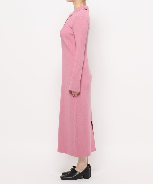 mysty woman（ミスティウーマン）の「バイカラーニットポロワンピース 636599（ワンピース・レディース・グレー/ピンク/ネイビー・FREE）」の19枚目の写真