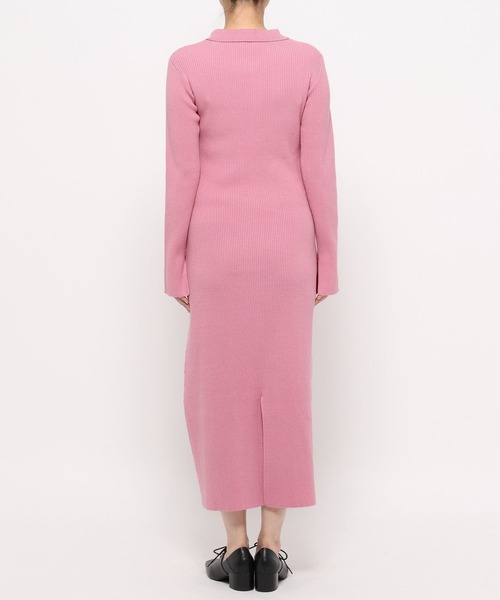 mysty woman（ミスティウーマン）の「バイカラーニットポロワンピース 636599（ワンピース・レディース・グレー/ピンク/ネイビー・FREE）」の20枚目の写真