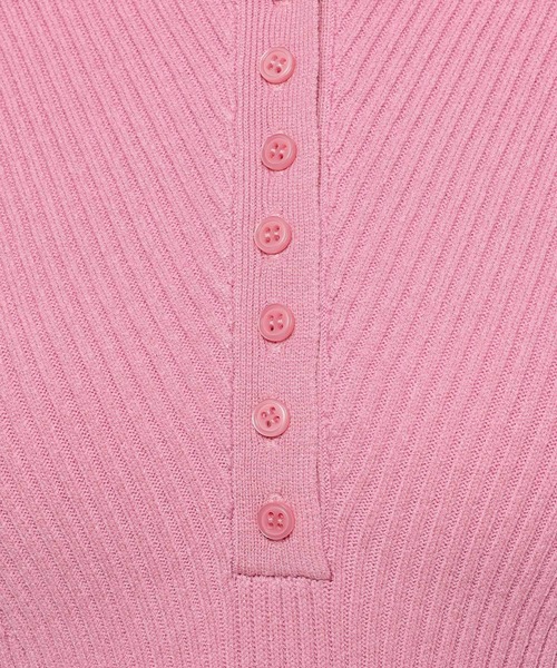 mysty woman（ミスティウーマン）の「バイカラーニットポロワンピース 636599（ワンピース・レディース・グレー/ピンク/ネイビー・FREE）」の10枚目の写真