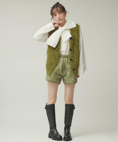 Narcissus（ナルシス）の「キルティングショートパンツ（その他パンツ・レディース・カーキ/ブラック・FREE）」の7枚目の写真