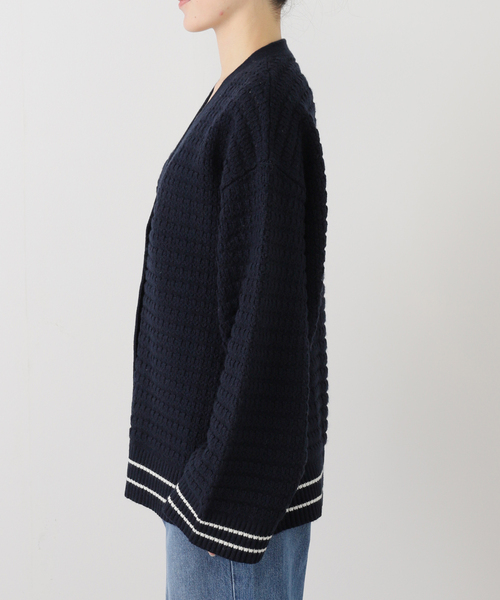 journal standard L'essage(ジャーナルスタンダードレサージュ)の「【GANNI/ガニー】Cotton Wool Mix Boxy Cardigan:ニット(カーディガン/ボレロ・レディース・ネイビー・MEDIUM)」の2枚目の写真