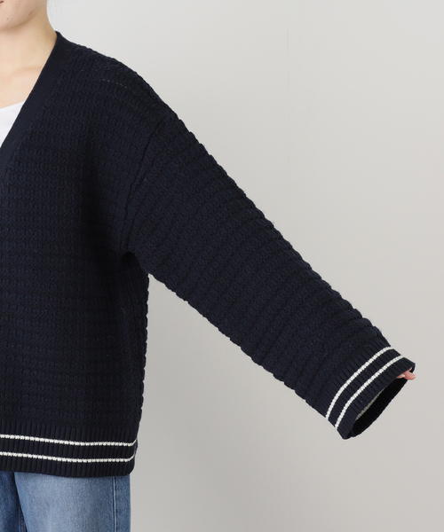 journal standard L'essage(ジャーナルスタンダードレサージュ)の「【GANNI/ガニー】Cotton Wool Mix Boxy Cardigan:ニット(カーディガン/ボレロ・レディース・ネイビー・MEDIUM)」の4枚目の写真