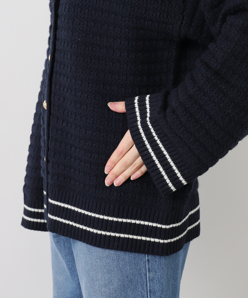 journal standard L'essage(ジャーナルスタンダードレサージュ)の「【GANNI/ガニー】Cotton Wool Mix Boxy Cardigan:ニット(カーディガン/ボレロ・レディース・ネイビー・MEDIUM)」の5枚目の写真