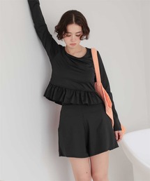 titivate（ティティベイト）の「ペプラム長袖トップス×ショーツ セット水着（水着）」