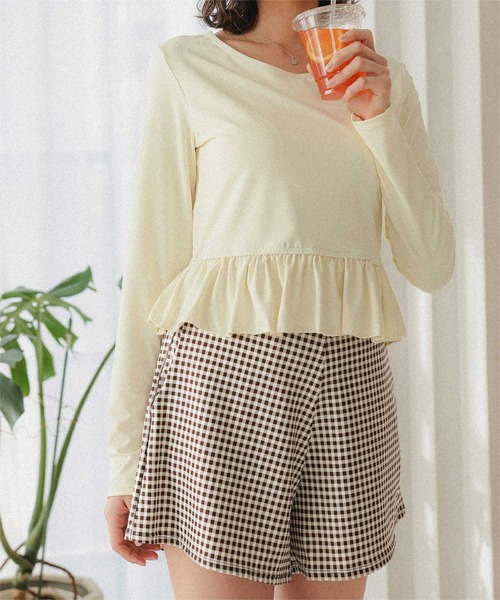 titivate(ティティベイト)の「ペプラム長袖トップス×ショーツ/セット水着(水着・レディース・ホワイト系その他/ブラック系その他/ブラック/アイボリー・S/M/L/XL)」の7枚目の写真