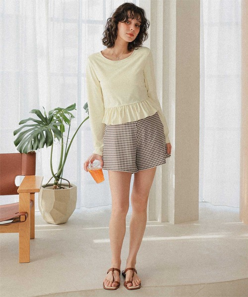 titivate(ティティベイト)の「ペプラム長袖トップス×ショーツ/セット水着(水着・レディース・ホワイト系その他/ブラック系その他/ブラック/アイボリー・S/M/L/XL)」の8枚目の写真