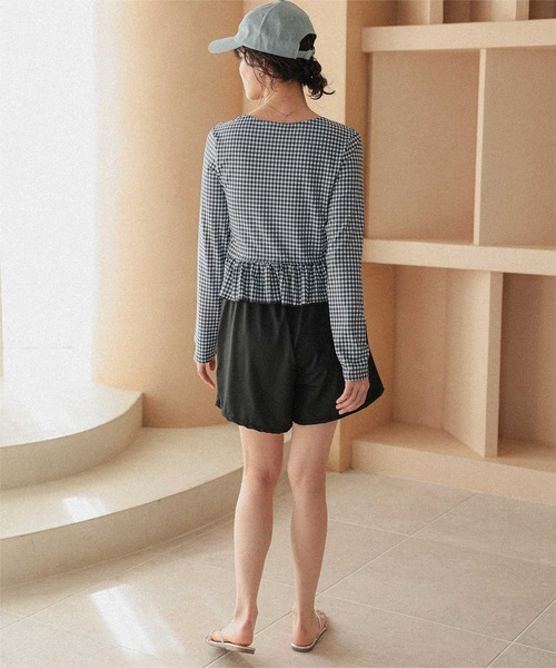 titivate(ティティベイト)の「ペプラム長袖トップス×ショーツ/セット水着(水着・レディース・ホワイト系その他/ブラック系その他/ブラック/アイボリー・S/M/L/XL)」の17枚目の写真