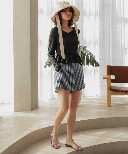 titivate(ティティベイト)の「ペプラム長袖トップス×ショーツ/セット水着(水着・レディース・ホワイト系その他/ブラック系その他/ブラック/アイボリー・S/M/L/XL)」の20枚目の写真