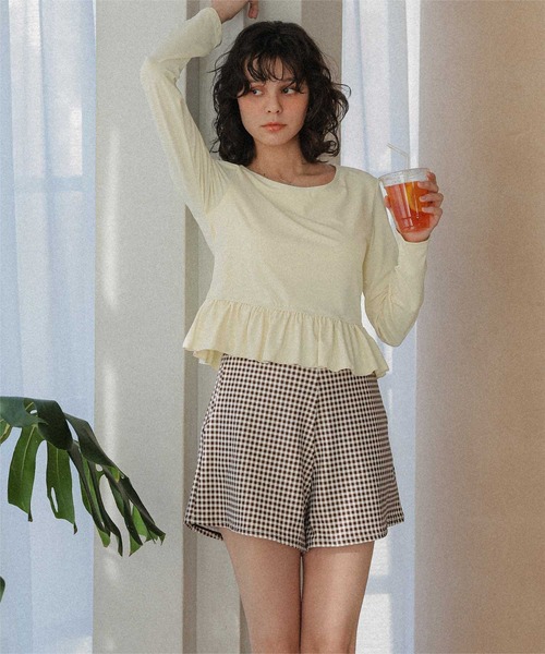 titivate(ティティベイト)の「ペプラム長袖トップス×ショーツ/セット水着(水着・レディース・ホワイト系その他/ブラック系その他/ブラック/アイボリー・S/M/L/XL)」の11枚目の写真