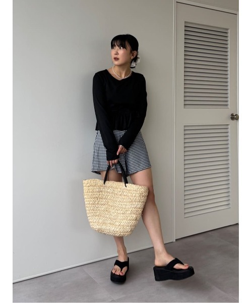 titivate(ティティベイト)の「ペプラム長袖トップス×ショーツ/セット水着(水着・レディース・ホワイト系その他/ブラック系その他/ブラック/アイボリー/ブラウン/ブラック系その他2/ブルー・S/M/L/XL)」の22枚目の写真