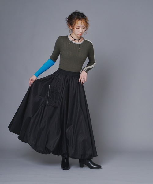 terrace（テラス）の「バルーンミリタリースカート（スカート・レディース・ブラック/カーキ/グレー・FREE）」の13枚目の写真