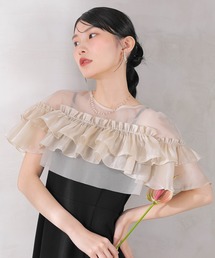 Kana（カナ）の「グロッシーフリルショートボレロ フレアワンピースドレス 2点セット 結婚式 お呼ばれ オケージョン（ドレス・レディース）」