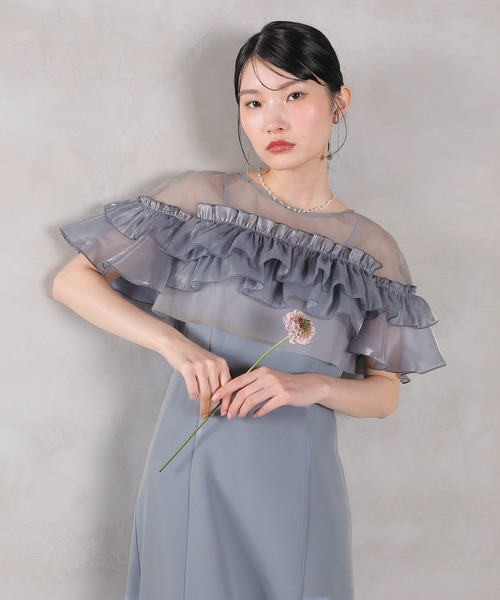 Kana(カナ)の「グロッシーフリルショートボレロ フレアワンピースドレス 2点セット 結婚式 お呼ばれ オケージョン(ドレス・レディース・ブラック/ベージュ×ブラック/ブルー系その他・M)」の22枚目の写真