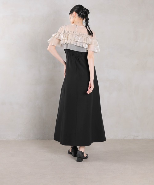 Kana(カナ)の「グロッシーフリルショートボレロ フレアワンピースドレス 2点セット 結婚式 お呼ばれ オケージョン(ドレス・レディース・ブラック/ベージュ×ブラック/ブルー系その他・M)」の18枚目の写真