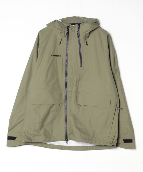 Mammut(マムート)の「アーバン エクスプローリング ハードシェル フーデッド ジャケット AF / Urban Exploring HS Hooded Jacket AF(ナイロンジャケット・メンズ・カーキ/ブラック・M/XL/L)」の2枚目の写真